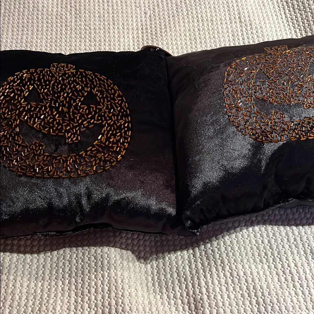 Halloween Black and Orange Holiday Pillow